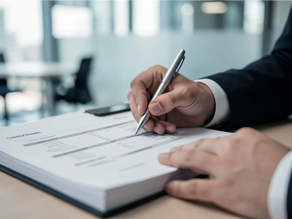 Journalist workspace with open laptop and printed reports
